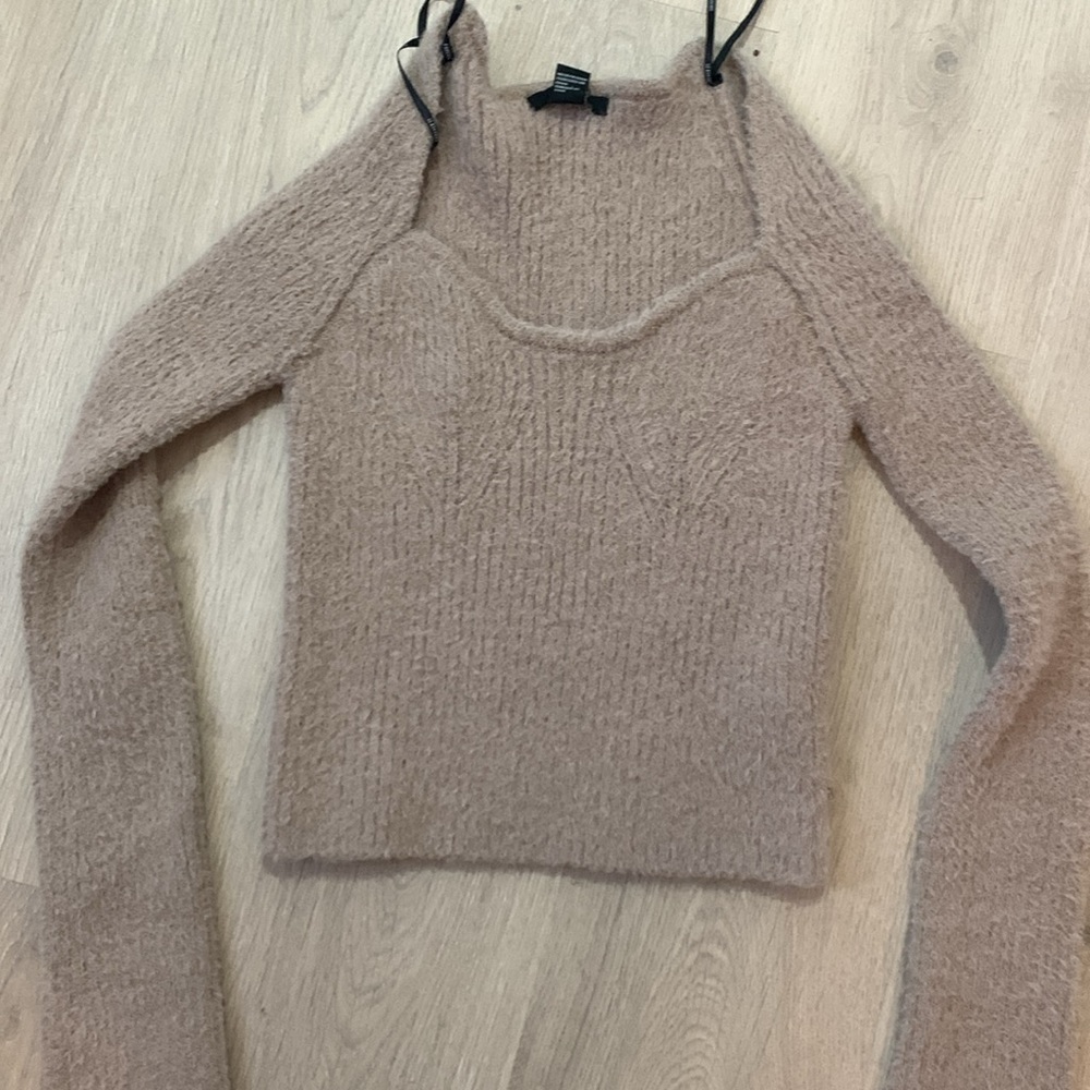 Tan fuzzy sweater